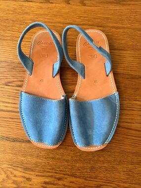 Castell Blue Suede Slingback Sandals for Women